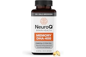 LifeSeasons NeuroQ Memory DHA-400 - Omega-3 Fish Oil Supplement - Mental Performance & Balance - Supports Neuro Brain Health - Protects Against Memory Loss & Improves Focus - 120 Softgels