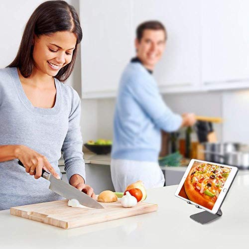 Adjustable Cell Phone Stand, CreaDream Phone Stand, Cradle, Dock, Holder, Aluminum Desktop Stand Compatible with iPhone Xs Max Xr 8 7 6 6s Plus 5s Charging, Accessories Desk,All Smart Phone-Black - Thumbnail 7