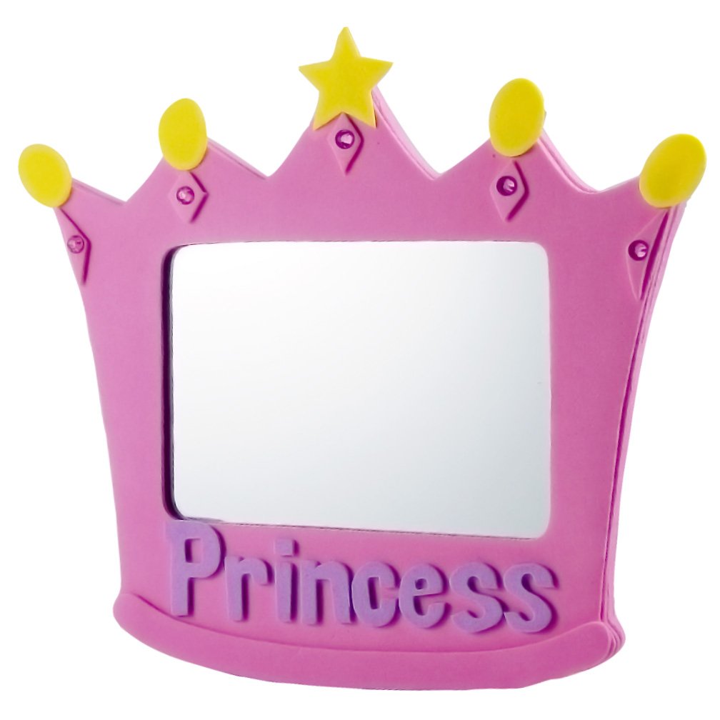 EMILYSTORES EVA Unbreakable Size 5 Inch Pink Princess Mirror 1PC