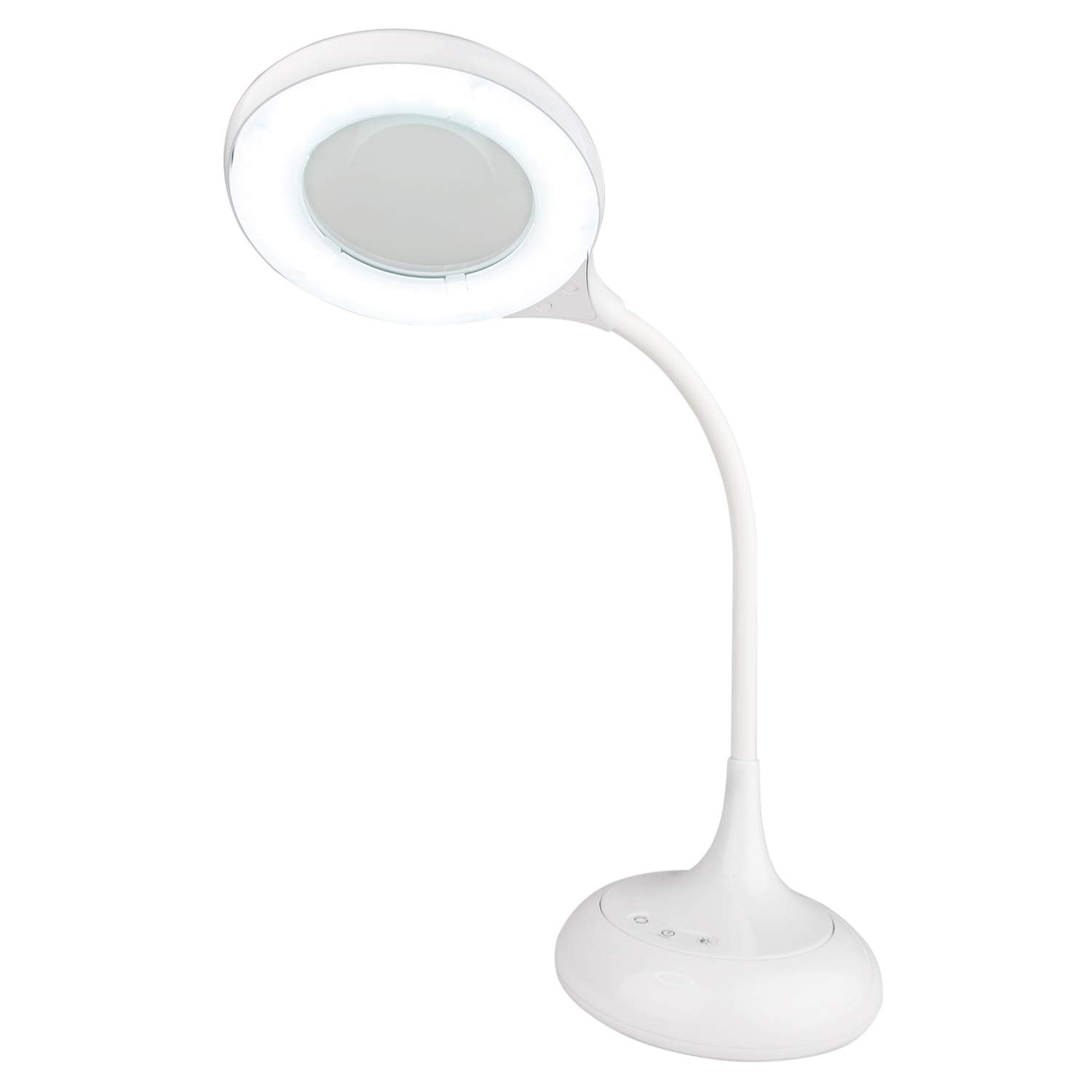 Xtralite LED Desk Magnifier Lamp with 3.5" Magnifier at 3X Magnification, 9 Light Modes with Flexible Gooseneck, 2800-6000K - 490 Lumens