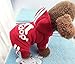 Idepet(TM) Adidog Pet Dog Cat Clothes 4 Legs Cotton Puppy Hoodies Coat Sweater Costumes Dog Jacket (M, Red)
