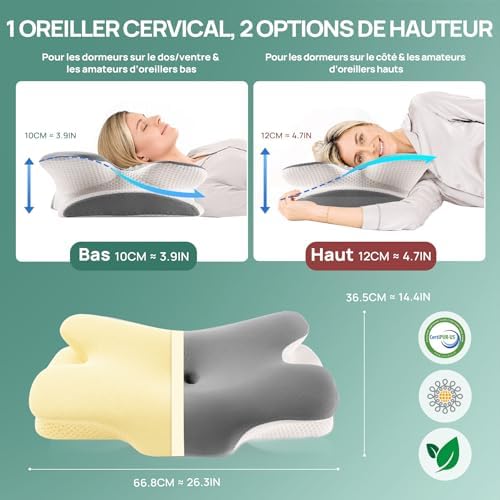 Oreiller Ergonomique Cervical Oreiller Papillon à Mémoire de Forme