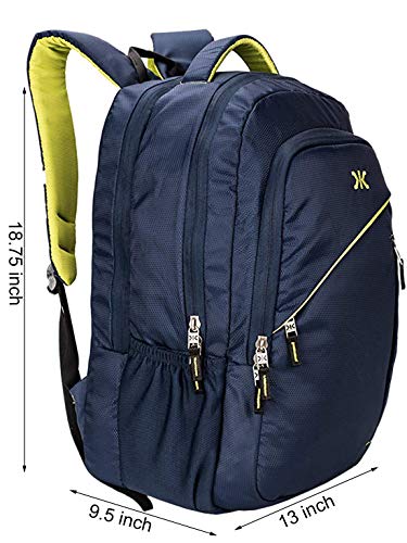 Killer louis 38l large navy blue polyester laptop backpack with 3 compartments Clearance