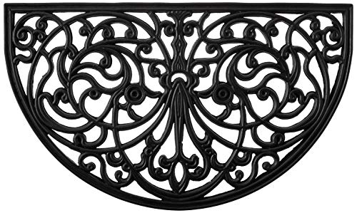 Kempf Half Moon Shaped Rubber Scroll Doormat, 18 by 30 by 0.5-Inch - Thumbnail 5