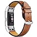 Dizywiee for fitbit charge 2 bands, Fitbit charge 2 accessory wristband with stainless steel connector, Genuine leather charge 2 replacement bands women men