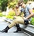 Hwin Mens Leather Cross body Bag Mini Messenger Fanny Pack Holster Belt Waist Pouch Travel Shoulder Satchel with Detachable Long Strap Compatible for 8 7 Plus Galaxy S6 S7 Edge+Free Keychain-Black