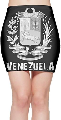 Venezuela Shield And Anthem Coat Of Arm Women's Bodycon Mini Knit Basic Stretch Short Pencil Skirt L