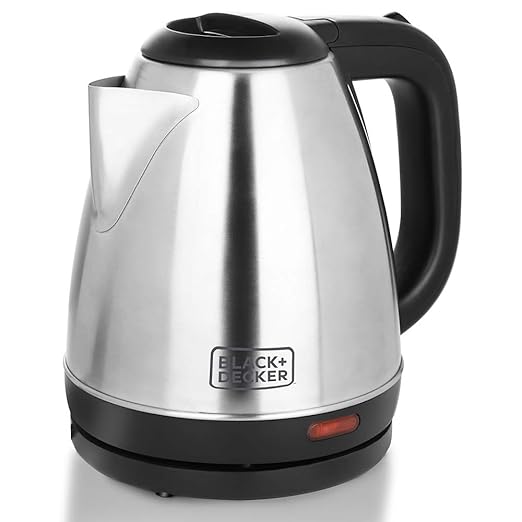 Black+Decker Appliances Automatic Stainless Steel Electric Kettle 1200 watt 1 Litre with 2 Year