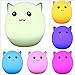 Umiwe Cute 3-Modes Silicone LED Kids Night Light,USB Rechargeable Multicolor Children Night Lamp, Gift for Girlfriend Adult Kids Baby Bedroom and Nursery (Style B)