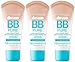 Maybelline Dream Pure BB 8-in-1 Skin Clearing Perfector LIGHT/MEDIUM #110 (PACK OF 3) PLUS A FREE MUA LIP BALM