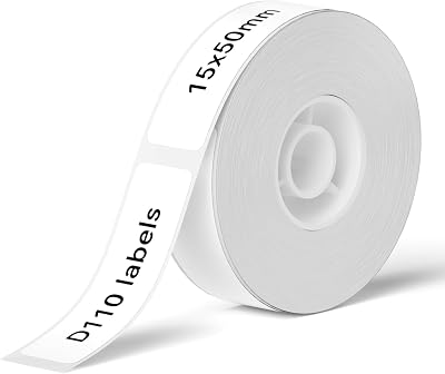NIIMBOT Thermal Label Printer Tape White 0.47x1.57 in 12x40mm D11/D110/D101