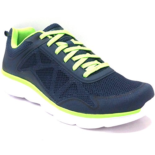 Athletic Works Men's Mesh Jogger Athletic Shoe (9.5 D, Navy/Green)