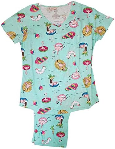 Pool Floaties Mix Print Agua Verde 2 Piece Knit Pajama Sleep Set