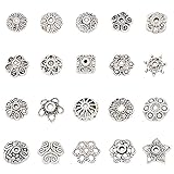 Incredible art 100-Piece Bali Style Jewelry Making Metal Bead Caps Deluxe New Mix, Silver
