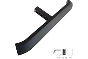 RZGMTSPT Black 36" Towing Hitch Trailer Tow Hitch Step Bar 3.5" Slant Rear Bumper Guard for 2" Receiver SUV Pickup Truck
