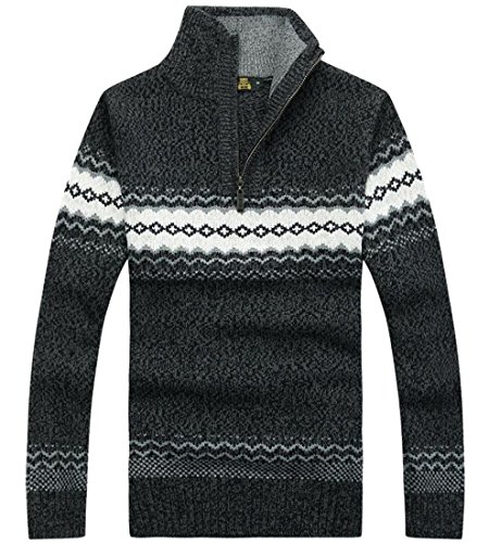WSPLYSPJY Men's Winter Print Half Zip Long Sleeve Sweater 2 M WSPLYSPJY Men's Winter Print Half Zip Long Sleeve Sweater 2 M