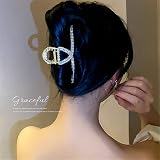VNEWSCHI Pearl Crystal Hair Claw Clips Big Non Slip Strong Hold Hairpins Women view 3