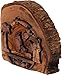 Holy Land Market Vintage Nativity Scene Olive Wood Bark Ornament - Table Standing or Hanging - Antique Style - 3D (3.5 Inches)