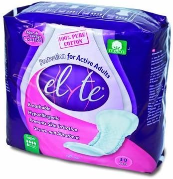 Elyte Light Cotton Incontinence Pads - Supreme - 30 Pack - HSG-832667 by Elyte
