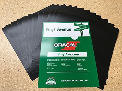 Vinyl Avenue's Oracal 651 - 12"x12", 12pack Sheets (12" x 12" - 12 Pack, Matte Black)
