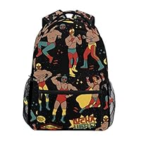 COVOSA Lucha Libre Seamless Pattern Heroes Mexican Lightweight School backpack Students College Bag Travel Hiking Camping Bags