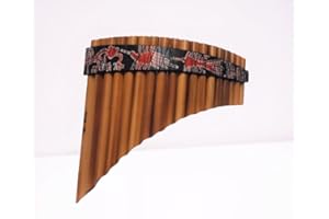 Pan Flute Curved 18 Pipes Tunable From Peru -Nazca Lines Design -Item in USA Case Included -