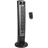 Lasko Oscillating Tower Fan with Remote - 42" - T42951 - Silver | Quiet Standing Fan for Bedroom, Office, and Home, 3 Speeds, Timer, Powerful Cooling Air, Nighttime setting, Space-Saving