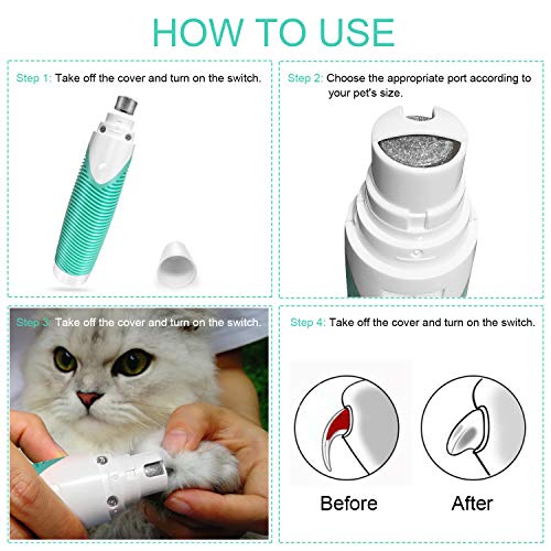 SHINCO Dog Nail Grinder Electric Pet Nail Trimmer Clipper for Dogs Cats Large Small Medium, Rechargeable Gentle Painless Paws Grooming Trimming Shaping Smoothing