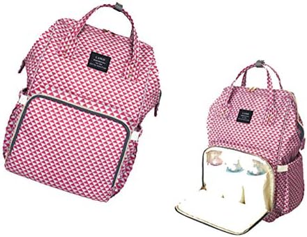 LCY Baby Nappy Changing Bag Backpack Muti-Functional for Travelling and Daily Use Red & White Checked Print