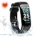 Fitness Tracker Waterproof(IP67) Fitness Watch with Heart Rate Monitor,Sleep Tracking, Step Counter Compatible Android iOS Phones Activity Tracker for Workouts for Men Women Kids,Black