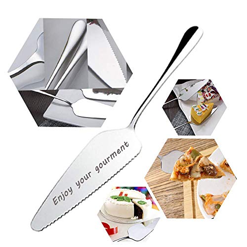 8pc Stainless Steel Cake Server, Wedding Cake Knife for Party and Daily User, Stainless Steel Pie Machine Cake Rack Handle Scraper Slot Pizza Machine Cutting Knife，All In One Cutter & Server Set - Thumbnail 3