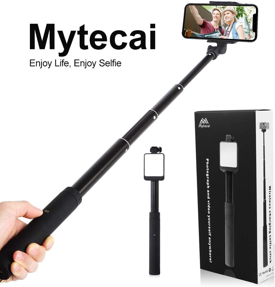 Portable Selfie Stick Bluetooth, Mytecai Highly-Extendable and Compact Handheld with 5000mah Power Bank Fast Charging for X/XS/XS Max/XR/ 8/8 Plus/7/7 Plus/6S, Samsung Galaxy S9