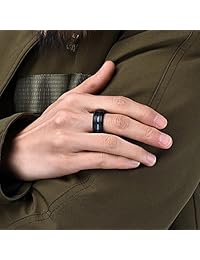 King Will Duo - Anillo de carburo de tungsteno para hombre, 0.394 in, acabado mate, borde biselado, color azul