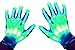 GlowCity Glow-In-the-Dark LED Skeleton Gloves – Flash or Static Light Up Modes (One Size, Green)