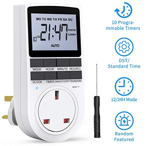 Buy RATEL Electronic Digital Timer Socket, Programmable Plug in Timer