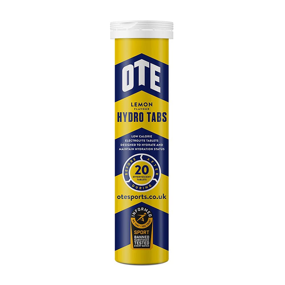 OTE Hydration – Electrolyte Salt Supplement for Runners & Cyclists – Rehydration for Cycling, Running & Endurance Sport – Tube of 20 (Lemon, Single Tube)