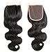 ZSF Hair Brazilian Body Wave Hair Top Closure Unprocessed Human Hair Lace Closure Bleached Knots (Free Part,16inch)