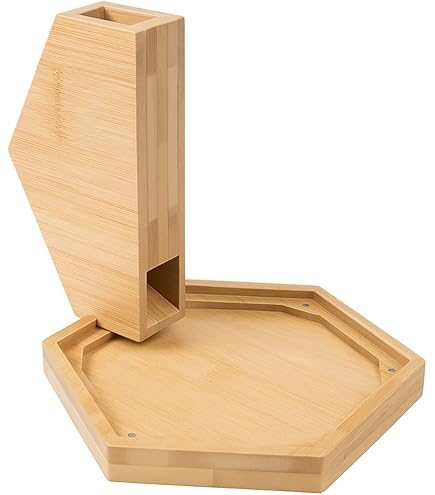 Torre De Dados Plegable De Madera D20 Con Mano Mágica Y Pulpo | Para D&D Y Juegos De Rol | Portátil Y Resistente