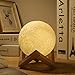 GreenClick 3D Moon Lamp,Dimmable Night Light for Kids,3 Color Hangable Home Decorative Light with Touch Control,5.1Inch