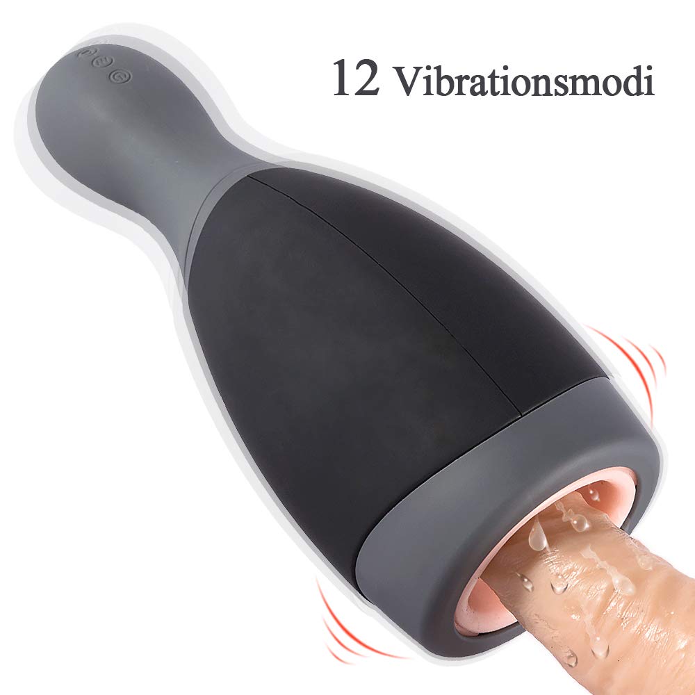 Fondlove Elektrische Masturbatoren Masturbator Masturbieren Männer sex Oral Sexspielzeug Men Cup wie Mund mit 12 Vibrationsmodi Saugfunktion Rotation Wasserdicht