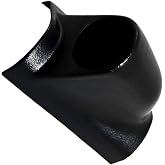 GlowShift Universal Black Single Pillar Gauge Pod Holder | Fits Any Make/Model Car or Truck, Mounts (1) 2-1/16" (52mm) Gauge to Vehicle's A-Pillar, ABS Plastic