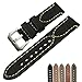 ZLIMSN Thick Genuine Leather Brown Black Watch Band Strap Stainless Steel Buckle 20 mm 22mm 24mm 26mm