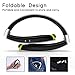 [Newest Design] Foldable Bluetooth Headset, Senbowe™ Upgrade Wireless Neckband Bluetooth Headset with Retractable Earbud and Foldable Design for iPhone, Android, Other Bluetooth Enabled Devices