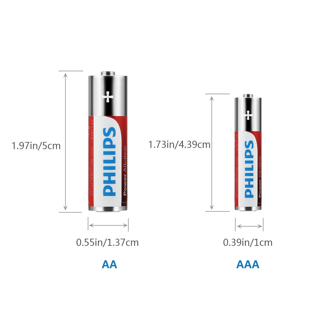 Philips AA LR6 1.5V Power Alkaline batteries (40 Count) - Packaging White