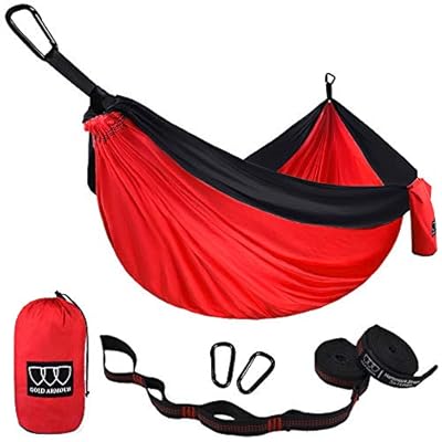 Gold Armour Camping Hammock - Portable Hammock Single Hammock Camping Accessories Gear for Outdoor Indoor Adult Kids… 51cLZtq eLL