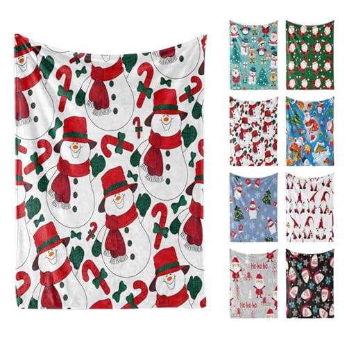 Christmas Blanket, Cozy Flannel Blankets, Warm Catoon Christmas Throws for Sofa Car,Bed, All-season Throw for Kids & Adult, Holiday Bedding & Decorations for Home,Festival Gift (B, 100 * 150)