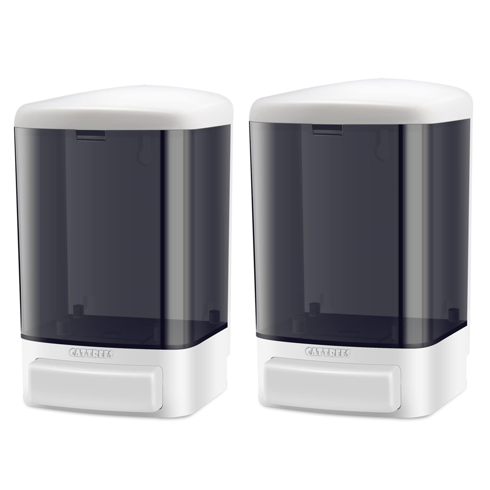 CATTREES 2 Pack Soap Dispenser Wall Mounted, Commercial Soap Dispenser, 1000ml/33.8oz Plastic Manual Dispenser Pump,Shower Gel Liquid Shampoo Hand Sanitizer Dispenser for Bathroom Kitchen, Hotel.