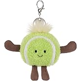 Apricot Lamb Tennis Cute Keychain, Soft Stuffed Plush Toy Keyring for Kids' Backpack, Purse, 3 Inches