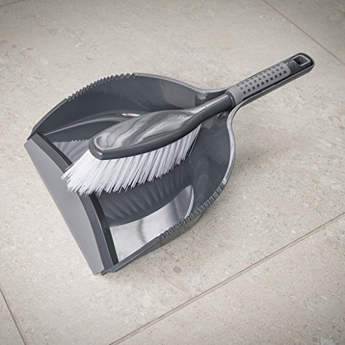 Addis ComfiGrip große Kehrschaufel und weiche Bürste, Plastik, Graphit metallisch, 11 x 23 x 35 cm – Bild 3