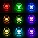 Aurora 4pcs 10-LED Waterproof RGB Submersible Lights Remote Controlled, with 4 Suction Cups Idea for Bathtub or Spa, Aquarium, Vase Base,Pool Light ,Christmas, Wedding, Party Decorative Light.